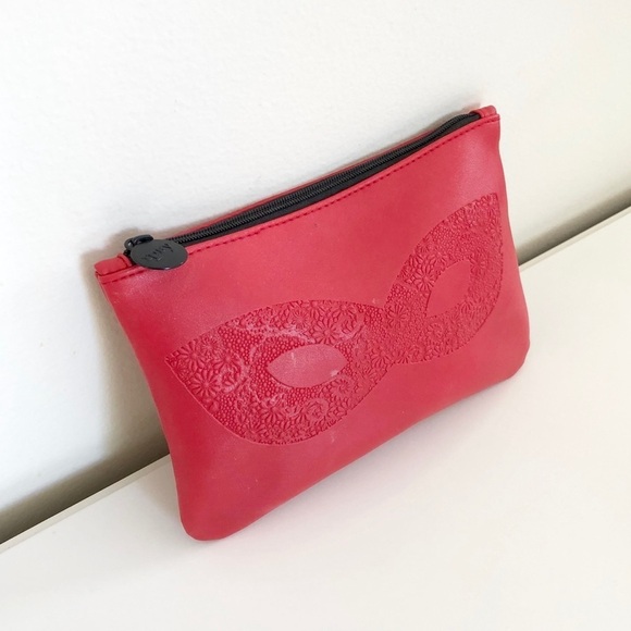 Ipsy Red Flower Mask Image Makeup Cosmetic Bag - Picture 3 of 8